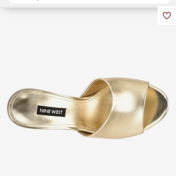 NIB Nine West Wilia Platform Heels in Gold - Sz 9 - Picture 2 of 12